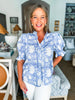 Bluebell Charm Floral Top-Indigo