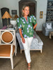 Tour The Town Floral Top-Green