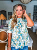 Carefree Charm Floral Top-Light Teal