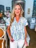Fresh Blooms Floral Top-Blue