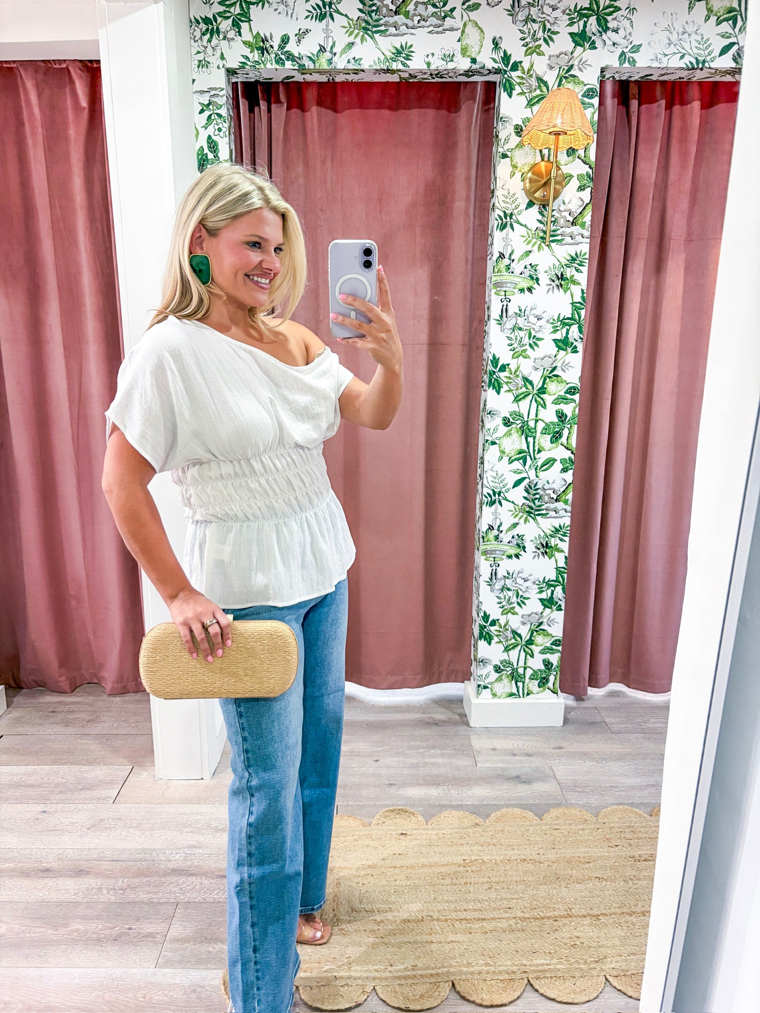 Selena One Shoulder Smocked Top