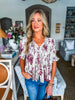 Misty Love Floral Pintuck Top
