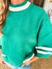 Slim Lines Sweater- Green/Cream