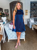Touch of Glam Mini Dress-Navy