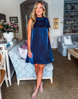 Touch of Glam Mini Dress-Navy