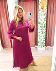 Glam Preview Midi Dress-Plum