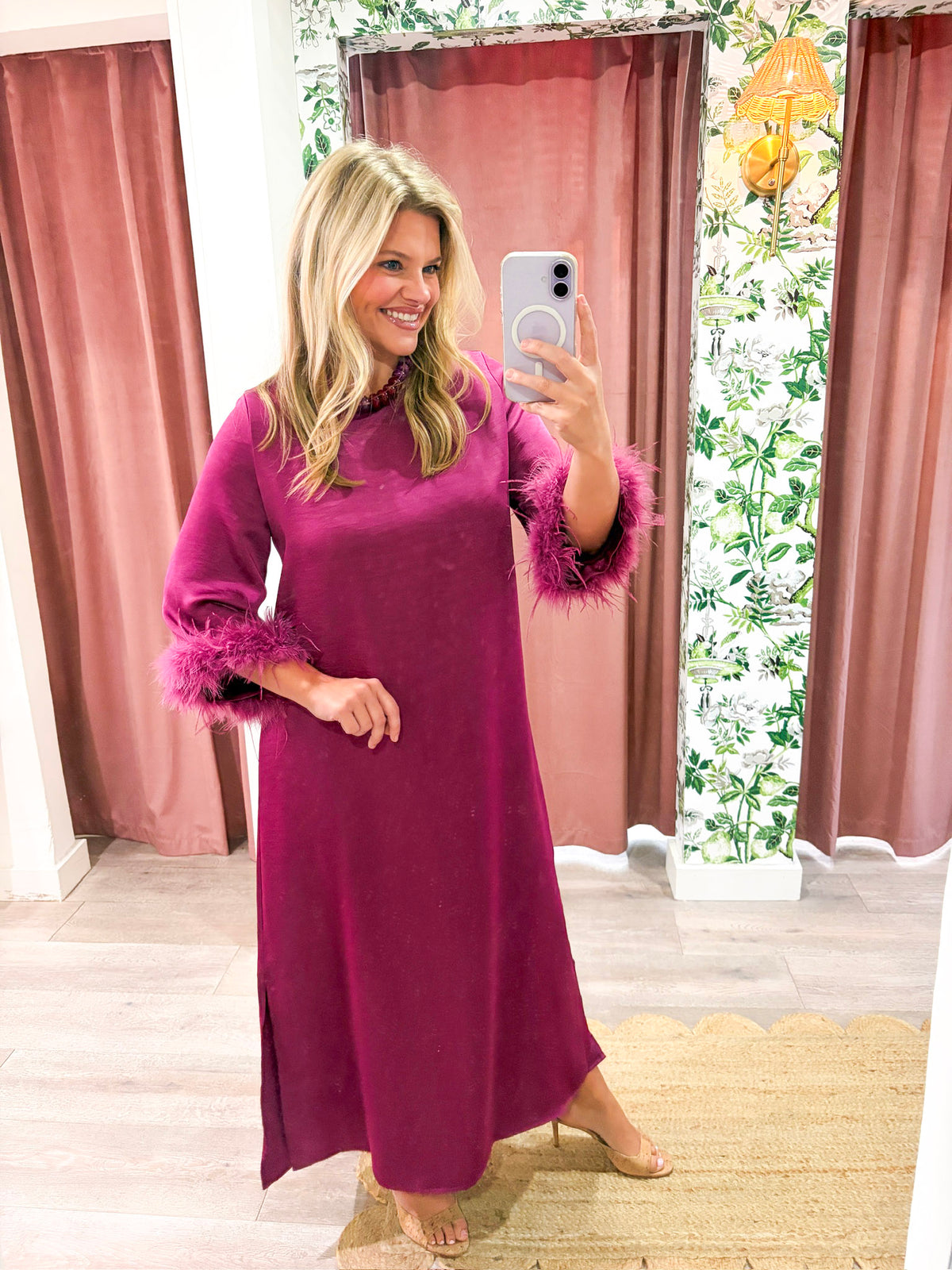 Glam Preview Midi Dress-Plum