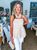 City Dream Sleeveless Knit Top-Ecru