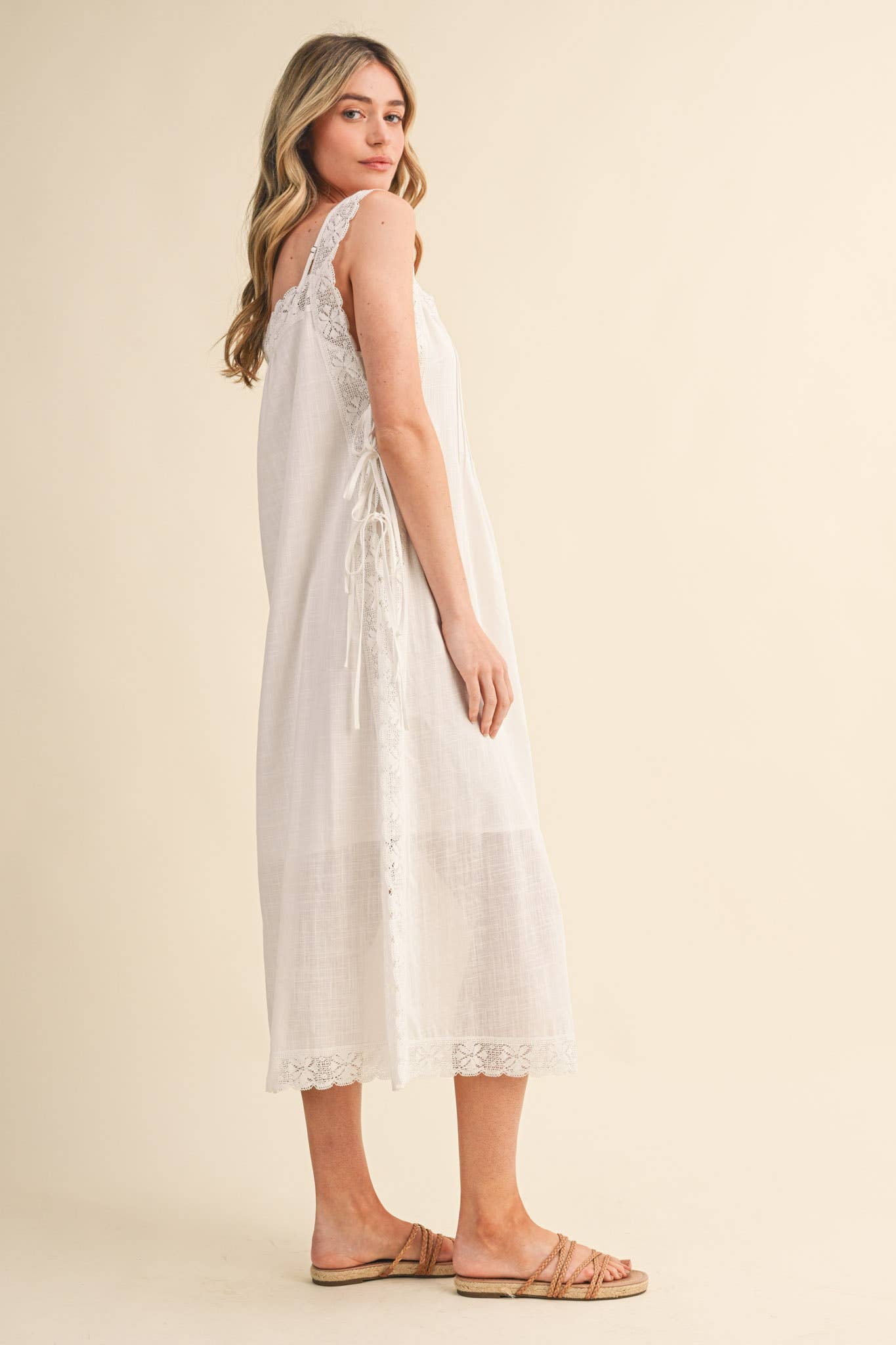 PREORDER: Fleur Romance Midi Dress-Off White