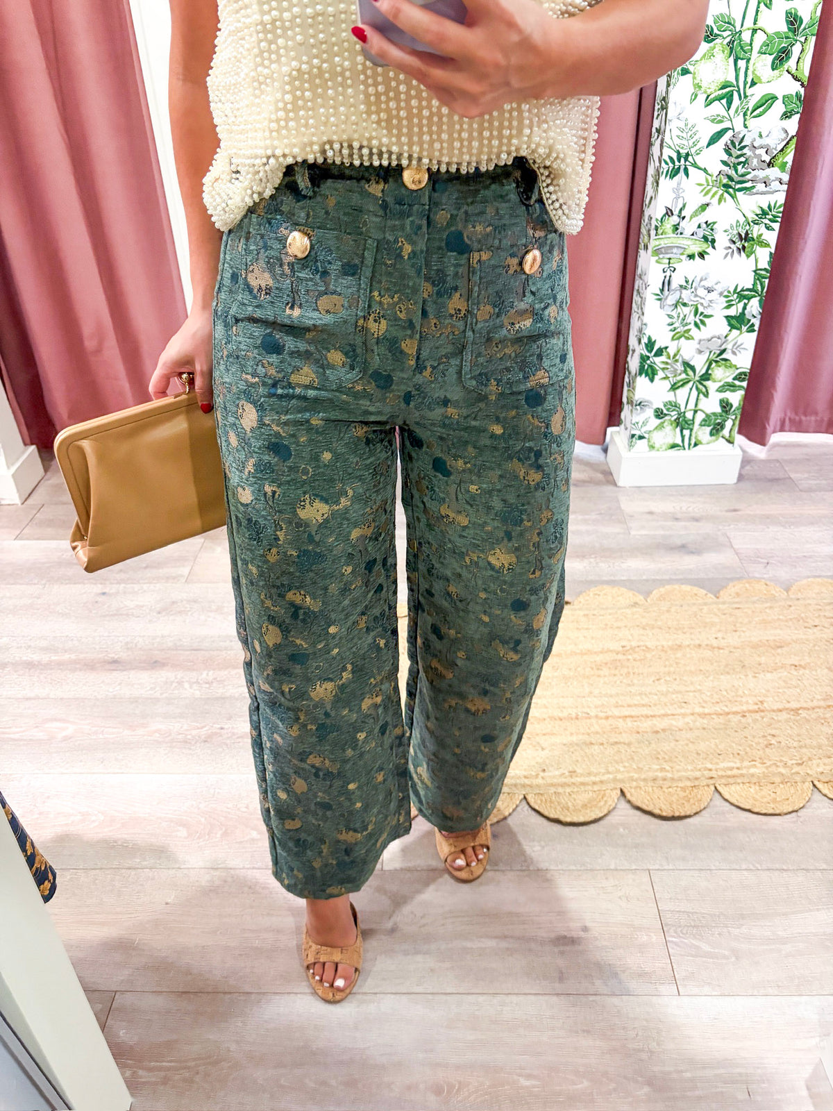 Velvet Canvas Wide Leg Pants