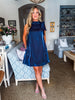 Touch of Glam Mini Dress-Navy