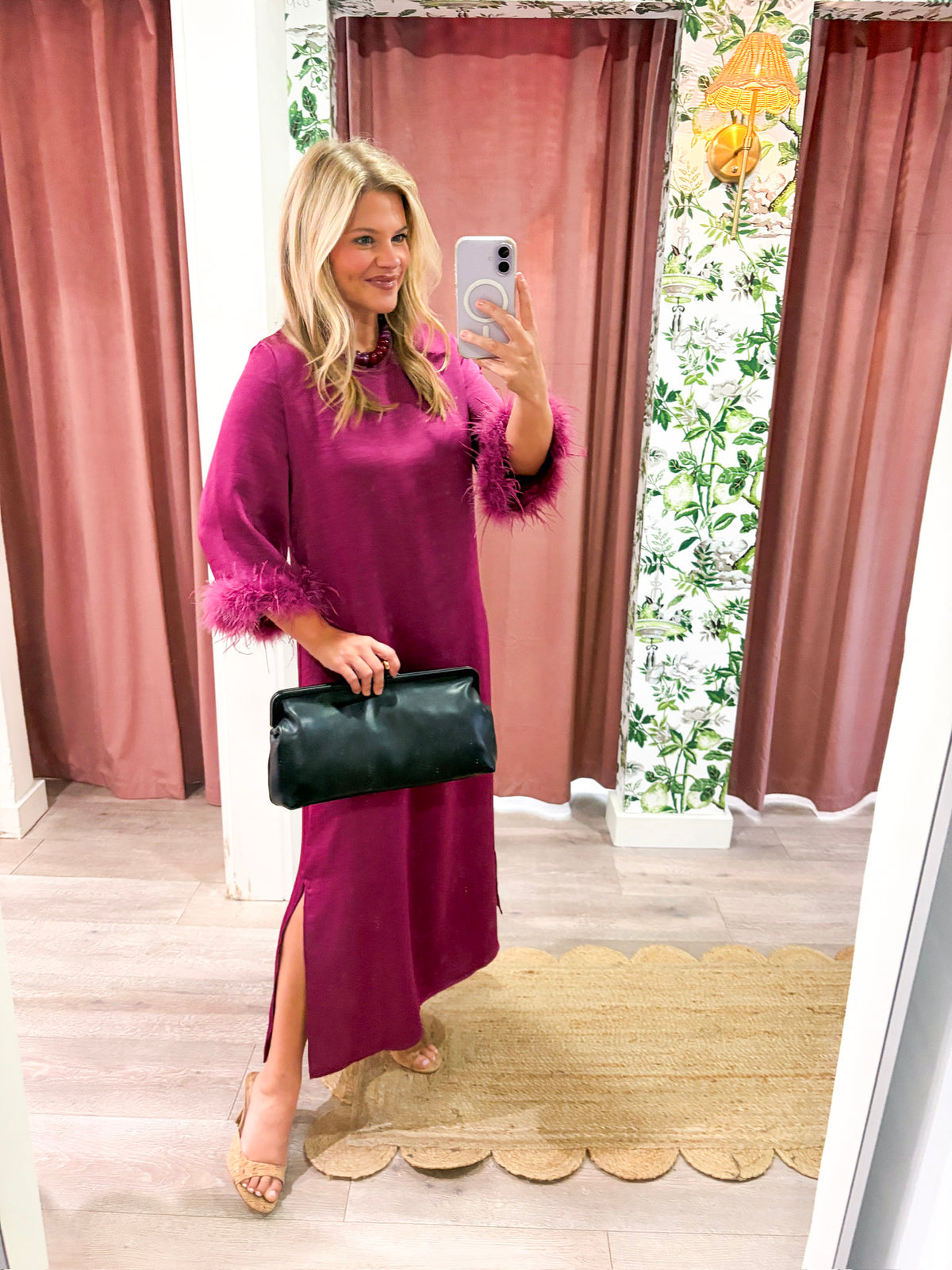 Glam Preview Midi Dress-Plum