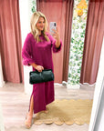 Glam Preview Midi Dress-Plum