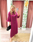 Glam Preview Midi Dress-Plum