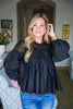 Orchard Picnic Lace Top-Black