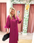 Glam Preview Midi Dress-Plum