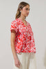 Hazen Floral Pleated Top