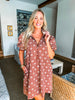 Fall Flowers Textured Mini Dress