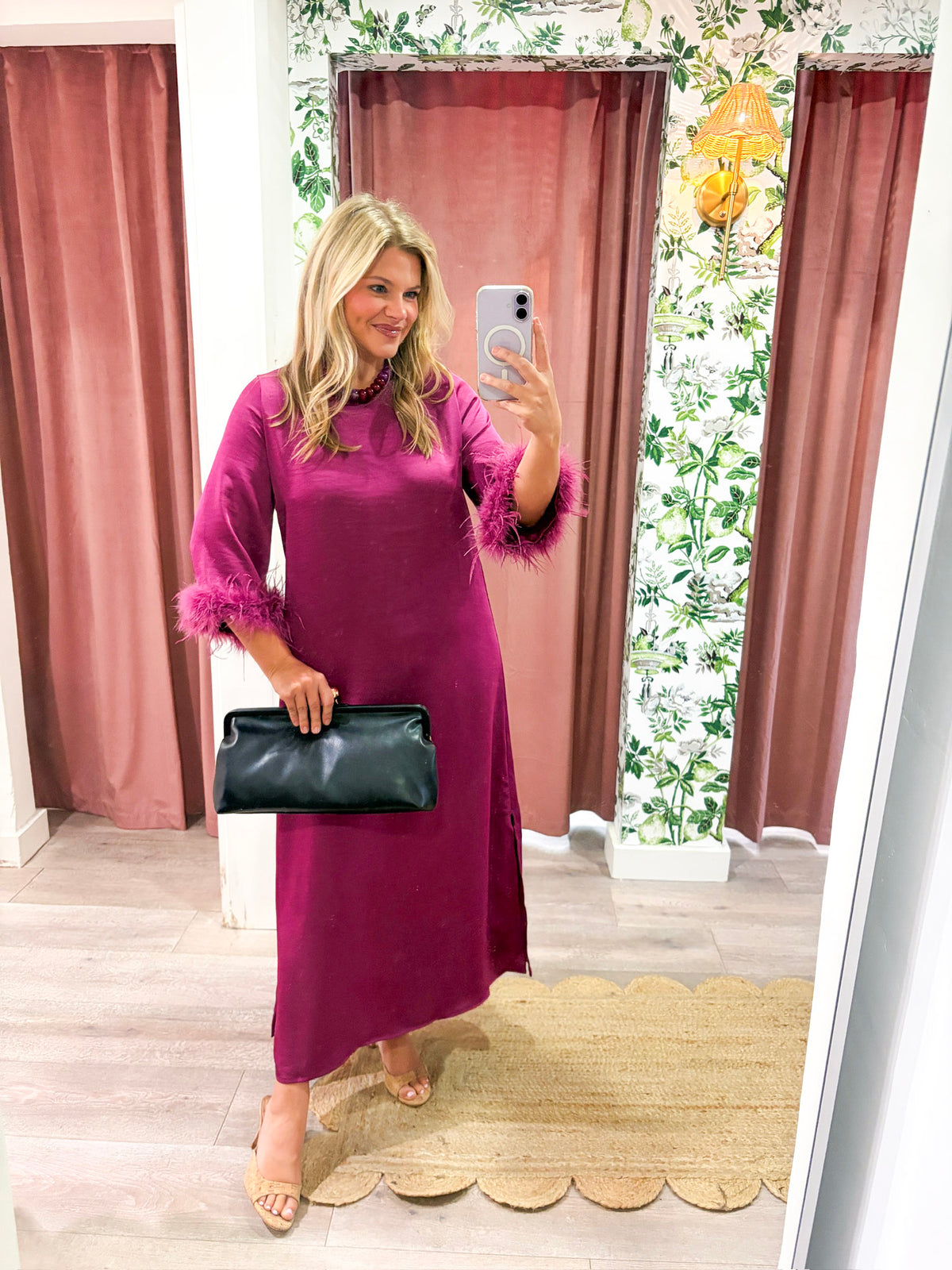 Glam Preview Midi Dress-Plum