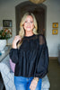 Orchard Picnic Lace Top-Black