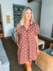 Fall Flowers Textured Mini Dress