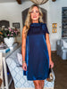 Touch of Glam Mini Dress-Navy