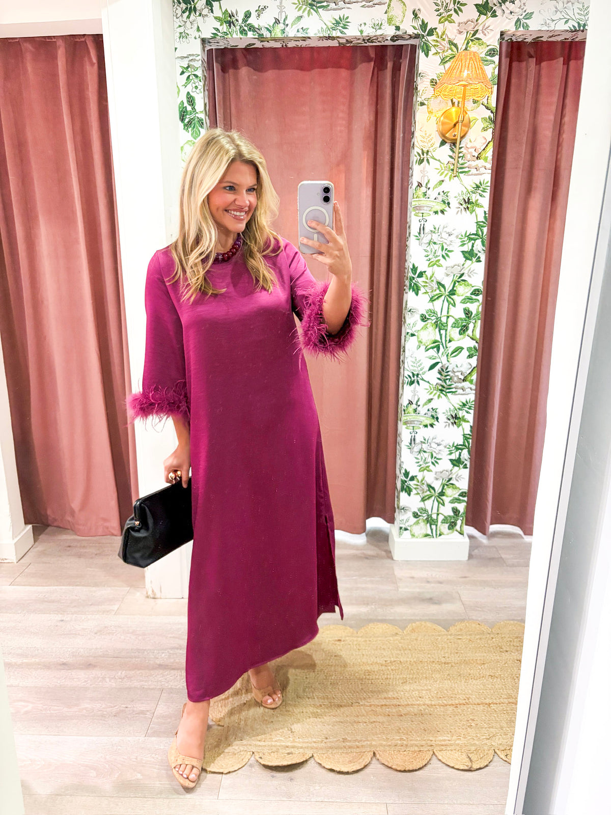 Glam Preview Midi Dress-Plum