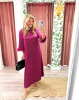 Glam Preview Midi Dress-Plum