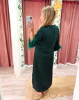 Glam Preview Midi Dress-Hunter Green