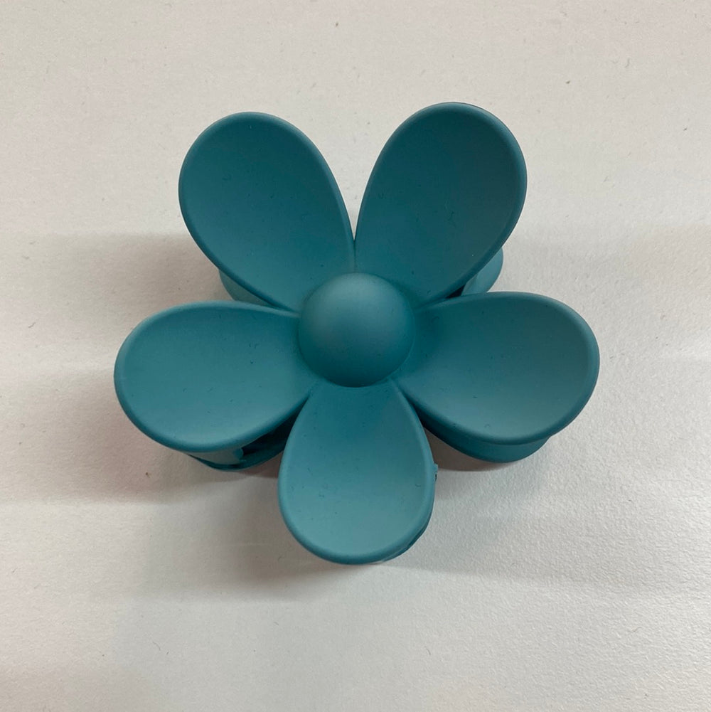 Oversize Matte Flower Hair Claw Clips- Harbor Teal