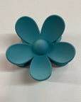 Oversize Matte Flower Hair Claw Clips- Harbor Teal