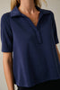 Office Chic Polo Top-Navy