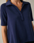 Office Chic Polo Top-Navy