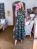 Season of Style Floral Midi Dress-Pine
