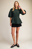 Cityscape Chic Peplum Top-Green