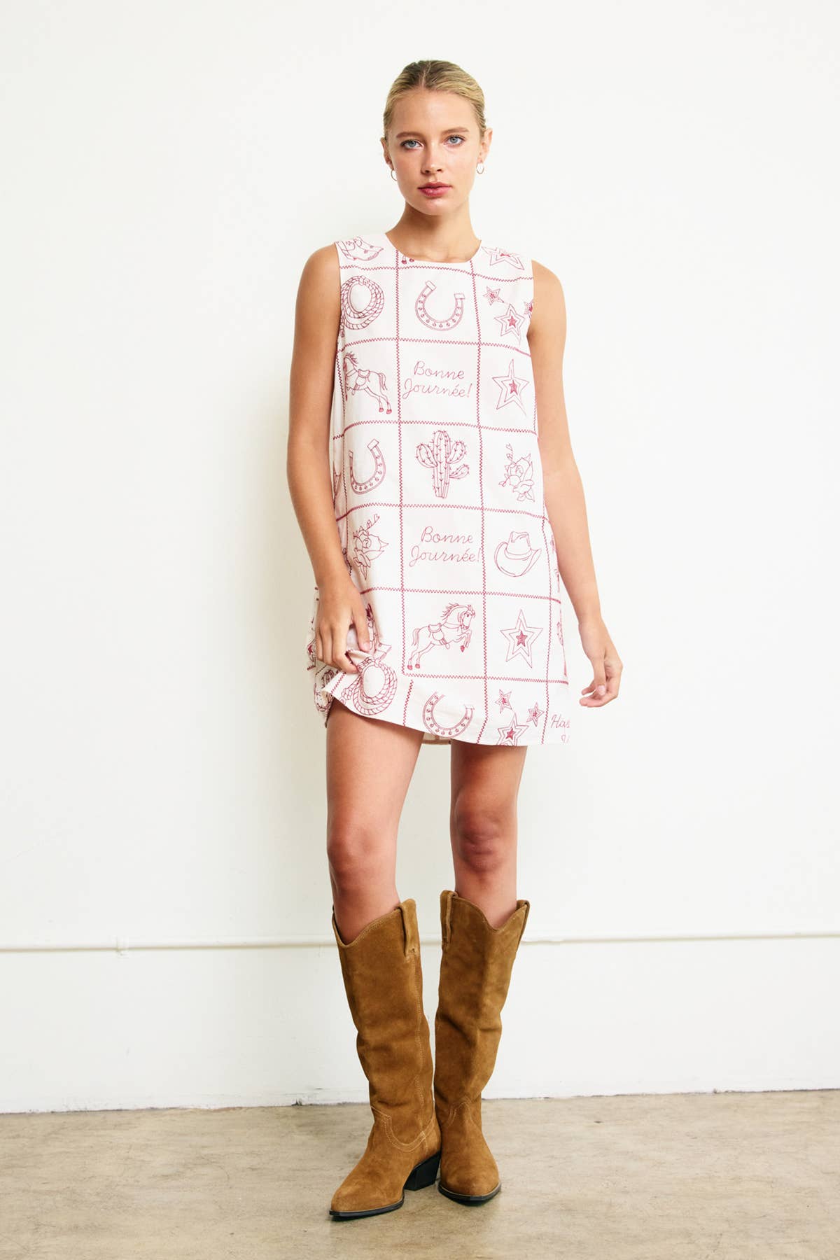 Western Flair Embroidered Shift Dress