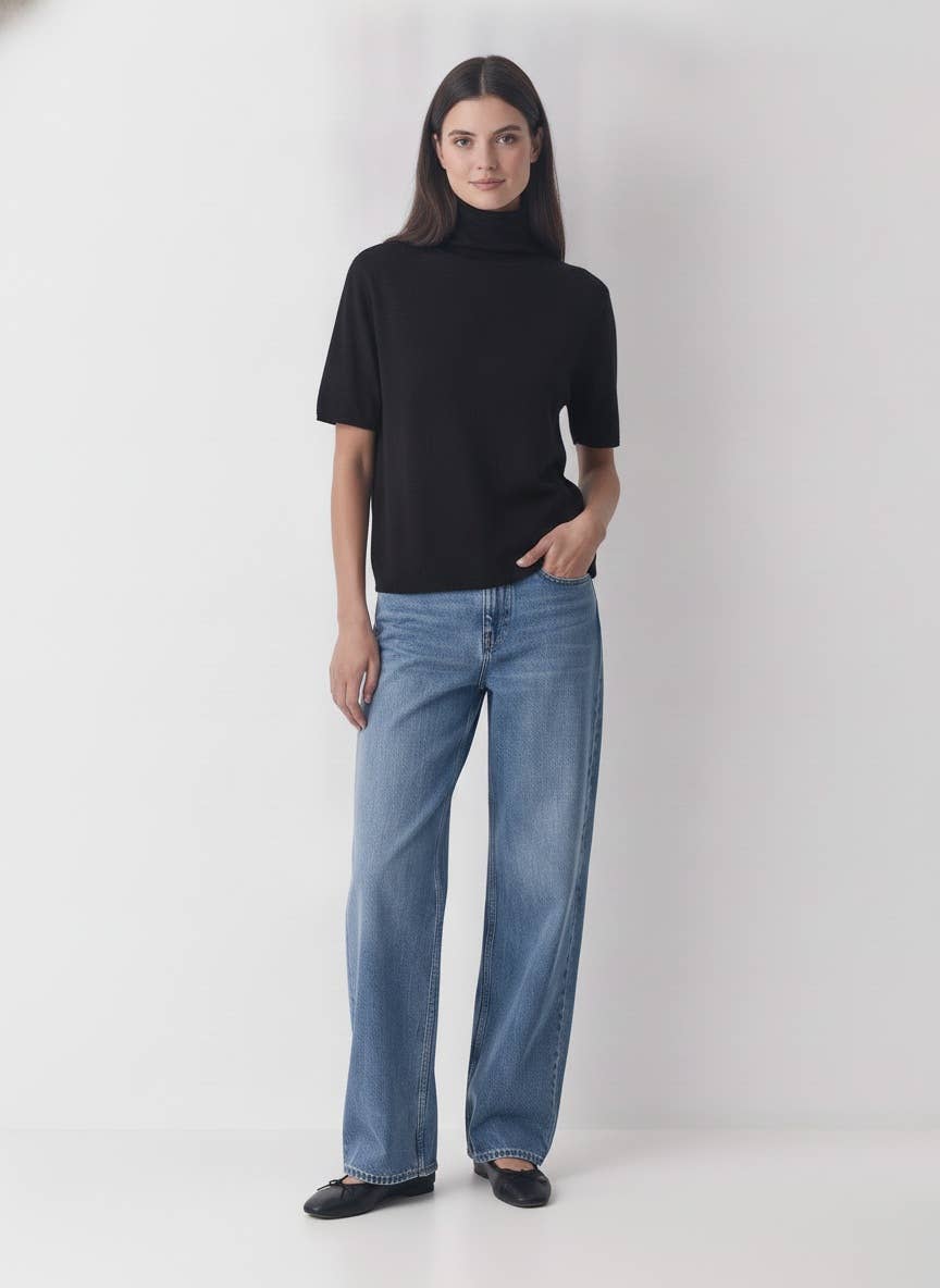 Slow Afternoon Turtleneck Sweater-Black