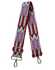 Mayan Print Bag Strap-Red/Green