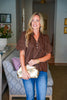 Sweet Harmony Eyelet Top-Brown