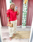 Seaside Zipper Front Jacket-Red
