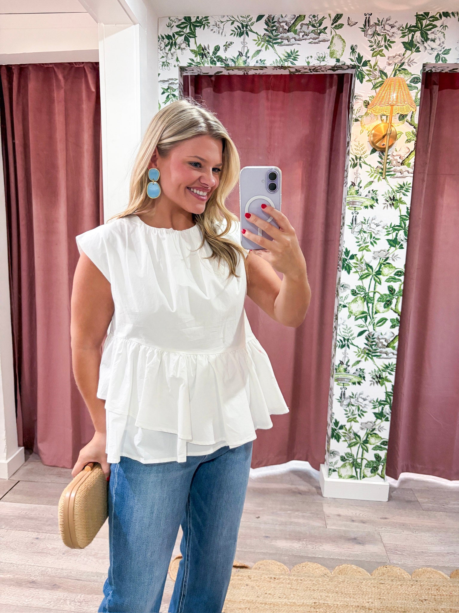 Sunday Melody Peplum Top-Off White