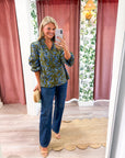 Floral Nellian Ruffle Top