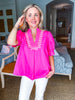 My Muse Embroidered Top-Pink