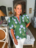 Tour The Town Floral Top-Green
