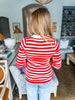 Maine Mornings Striped Top- Red