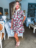 Blossom Floral Bliss Mini Dress-Burgundy