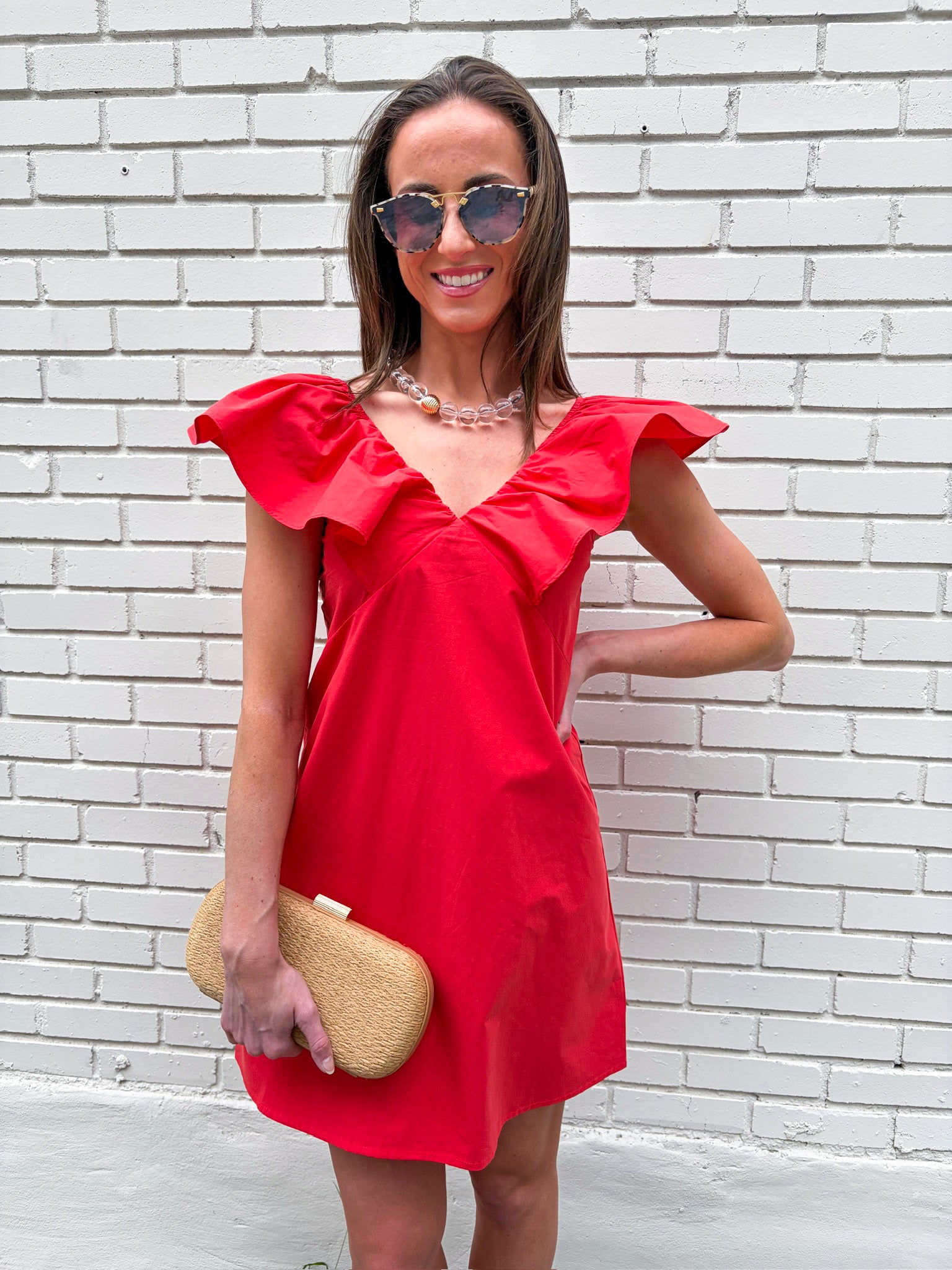 Flirt Alert Mini Dress- Red