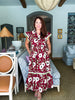 Meadow Moment Floral Midi Dress-Wine