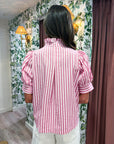 Sweetheart Puff Sleeve Top-Pink