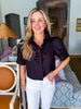 Solid Cuff Poplin Top